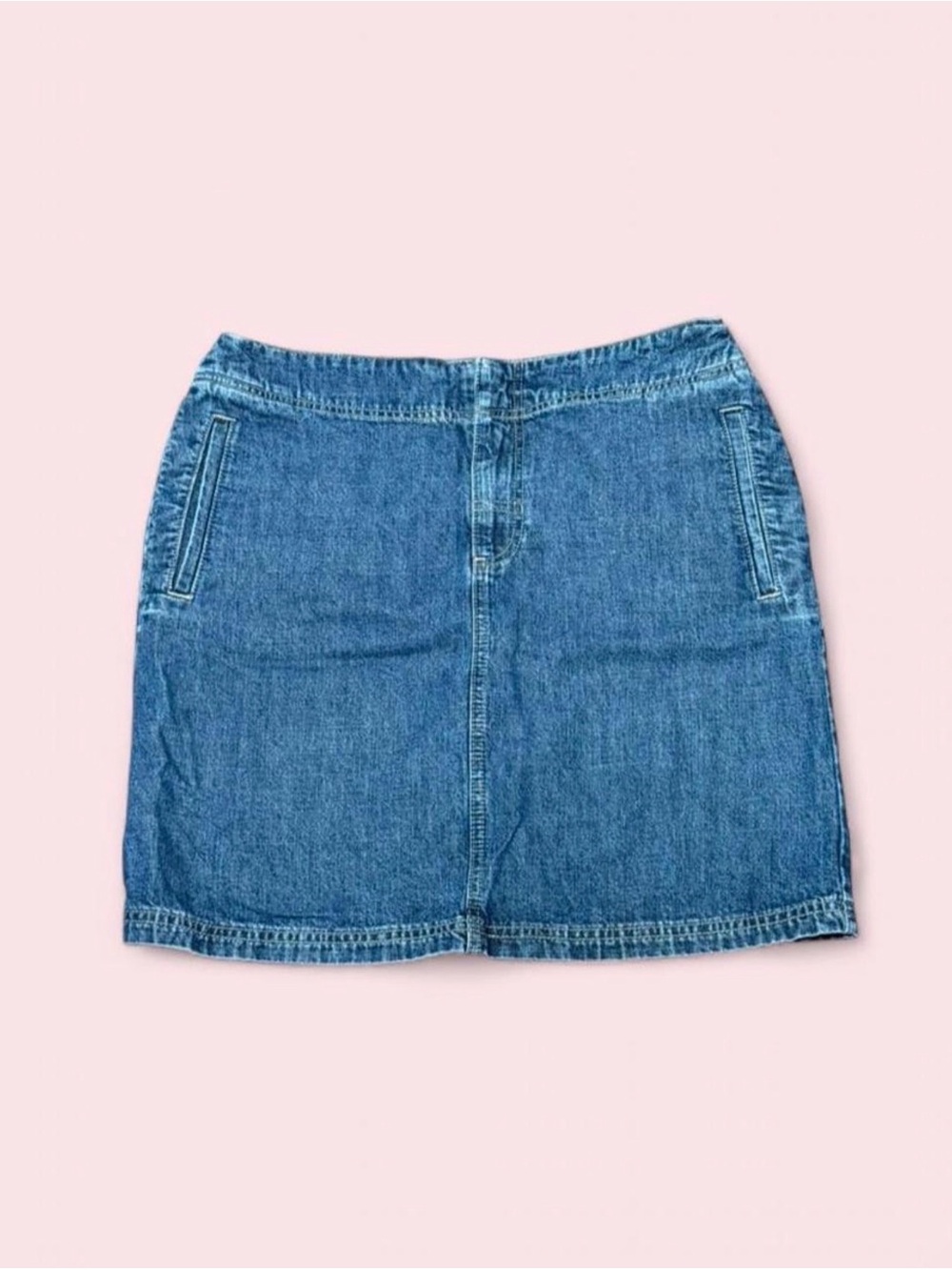 Vintage Tommy Hilfiger Y2K Denim Mini Skirt Size 8 90s Blue Jean Logo Classic